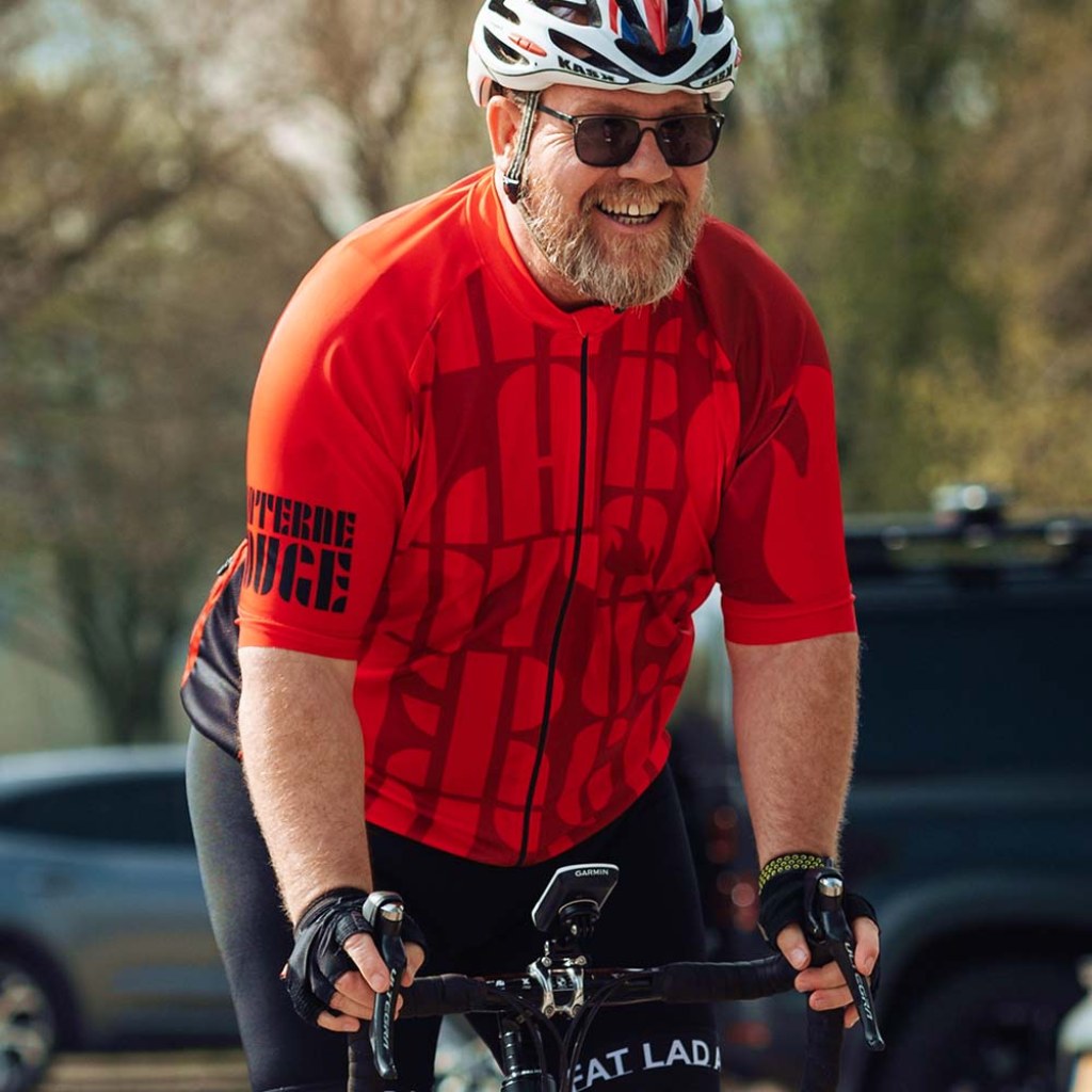 Picture of: Big and Tall Mens Mens Lanterne Rouge Red Cycling Jersey  Fat Lad