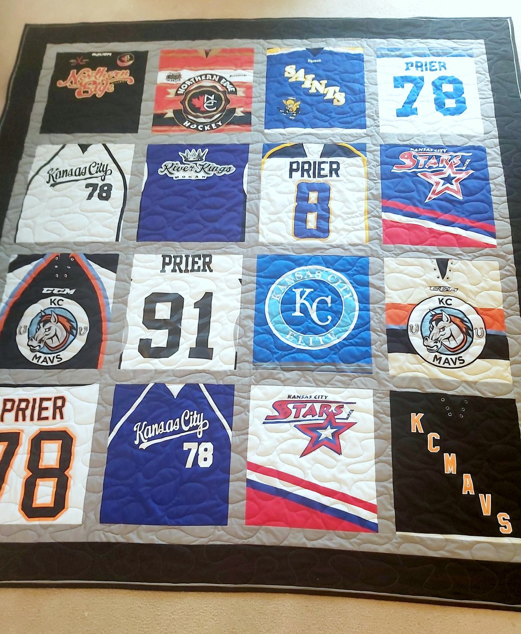 Picture of: Custom Made Sports Jersey Quilts Hockey / Soccer / Football – Etsy