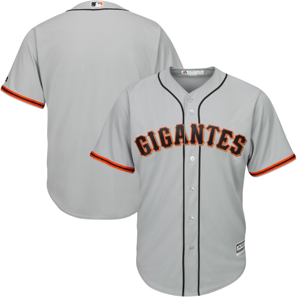 Picture of: San Francisco Giants Majestic Road Hispanic Heritage Cool Base Team Jersey  – Gray